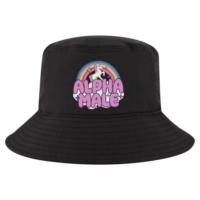 Ironic Alpha Male Unicorn Rainbow Cool Comfort Performance Bucket Hat