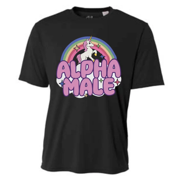 Ironic Alpha Male Unicorn Rainbow Cooling Performance Crew T-Shirt