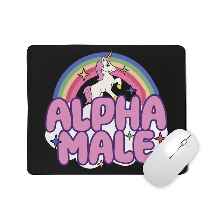 Ironic Alpha Male Unicorn Rainbow Mousepad