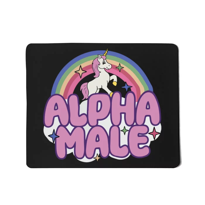 Ironic Alpha Male Unicorn Rainbow Mousepad