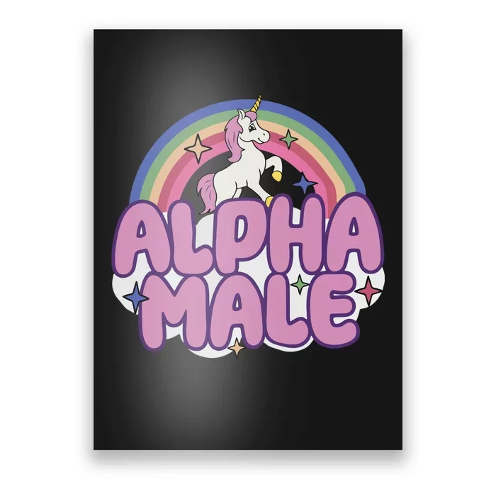 Ironic Alpha Male Unicorn Rainbow Poster