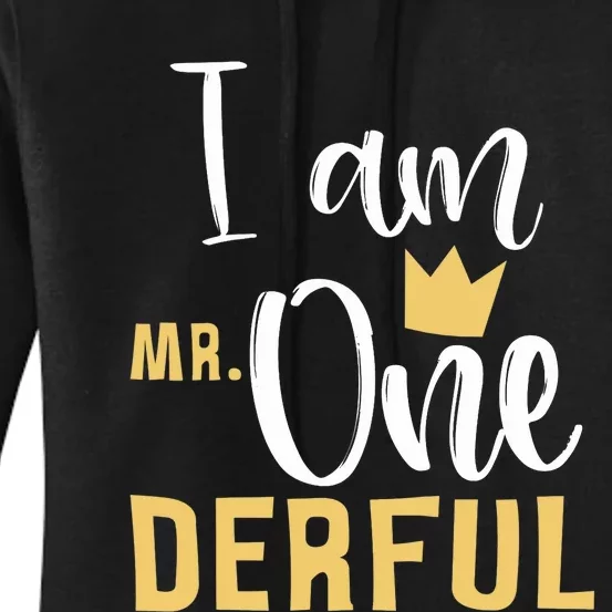 I Am Mr Onederful 1st Birthday First One-Derful Baby Son Women's Pullover Hoodie