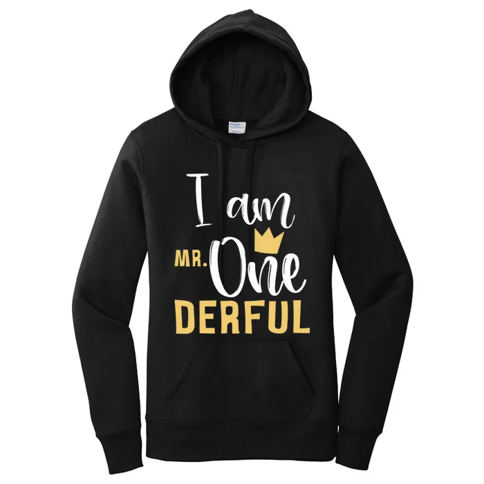 I Am Mr Onederful 1st Birthday First One-Derful Baby Son Women's Pullover Hoodie