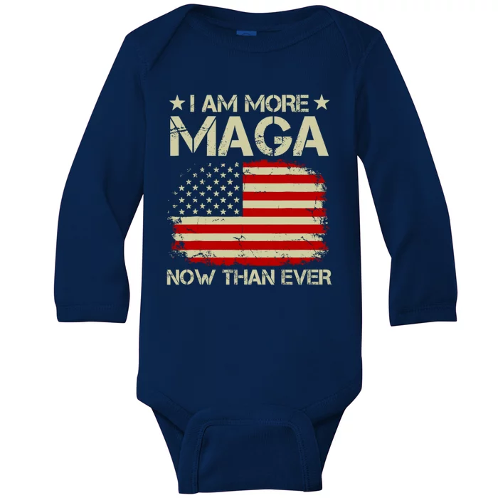 I Am More Maga Now Than Ever Trump 2024 Baby Long Sleeve Bodysuit