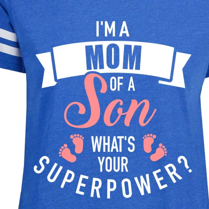 I'm A Mom Of A Son What's Your Superpower Gift Enza Ladies Jersey Football T-Shirt