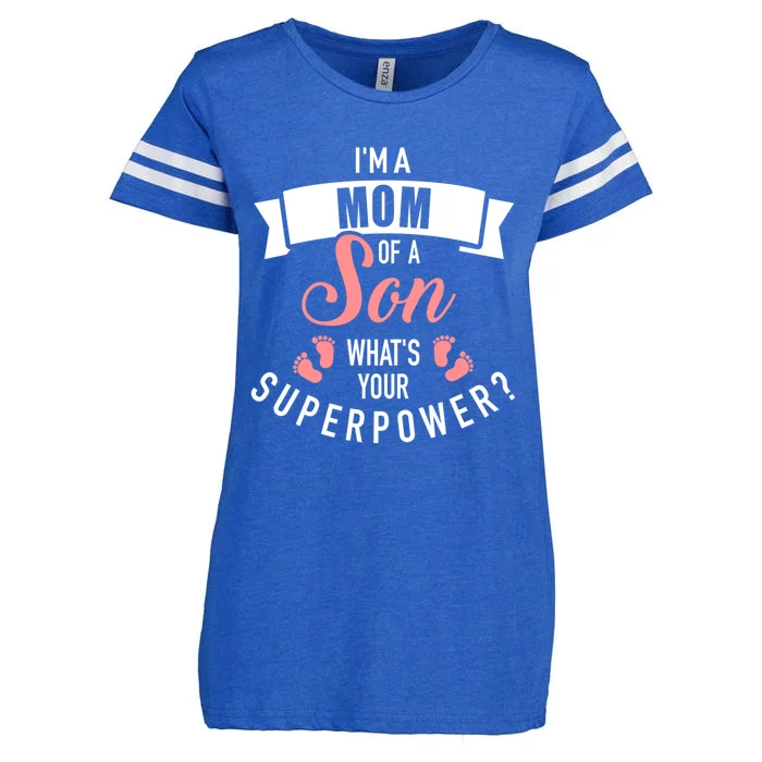 I'm A Mom Of A Son What's Your Superpower Gift Enza Ladies Jersey Football T-Shirt