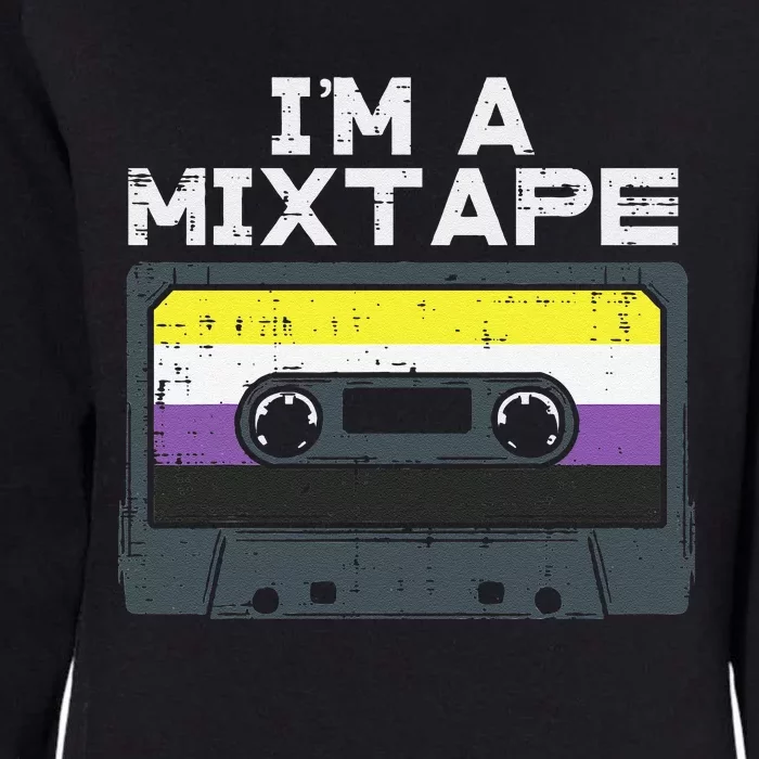 Im A Mixtape Cassette Lgbtq Flag Genderqueer Womens California Wash Sweatshirt