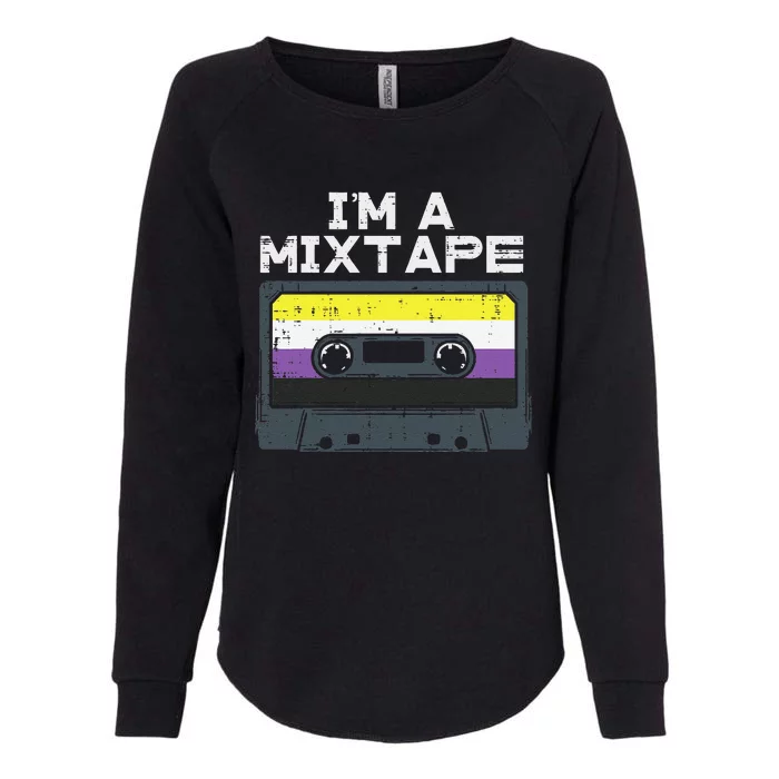 Im A Mixtape Cassette Lgbtq Flag Genderqueer Womens California Wash Sweatshirt