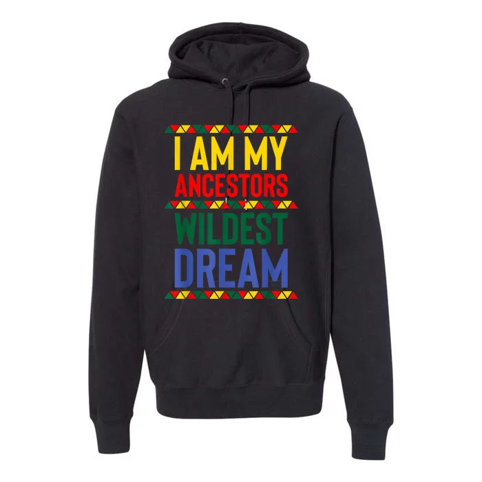 I Am My Ancestors Wildest Dream Black History Month February Premium Hoodie