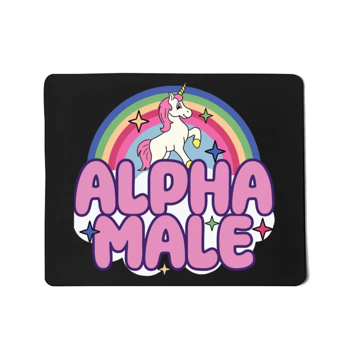 Ironic Alpha Male Unicorn Rainbow Funny Unisex Bella Mousepad