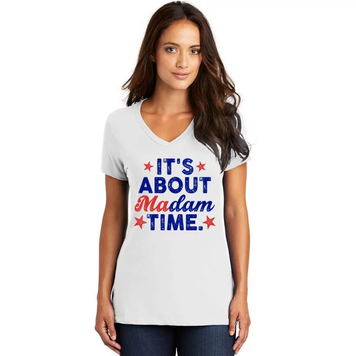 ItS About Madam Time Women's V-Neck T-Shirt