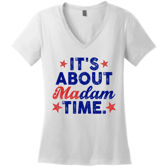 ItS About Madam Time Women's V-Neck T-Shirt