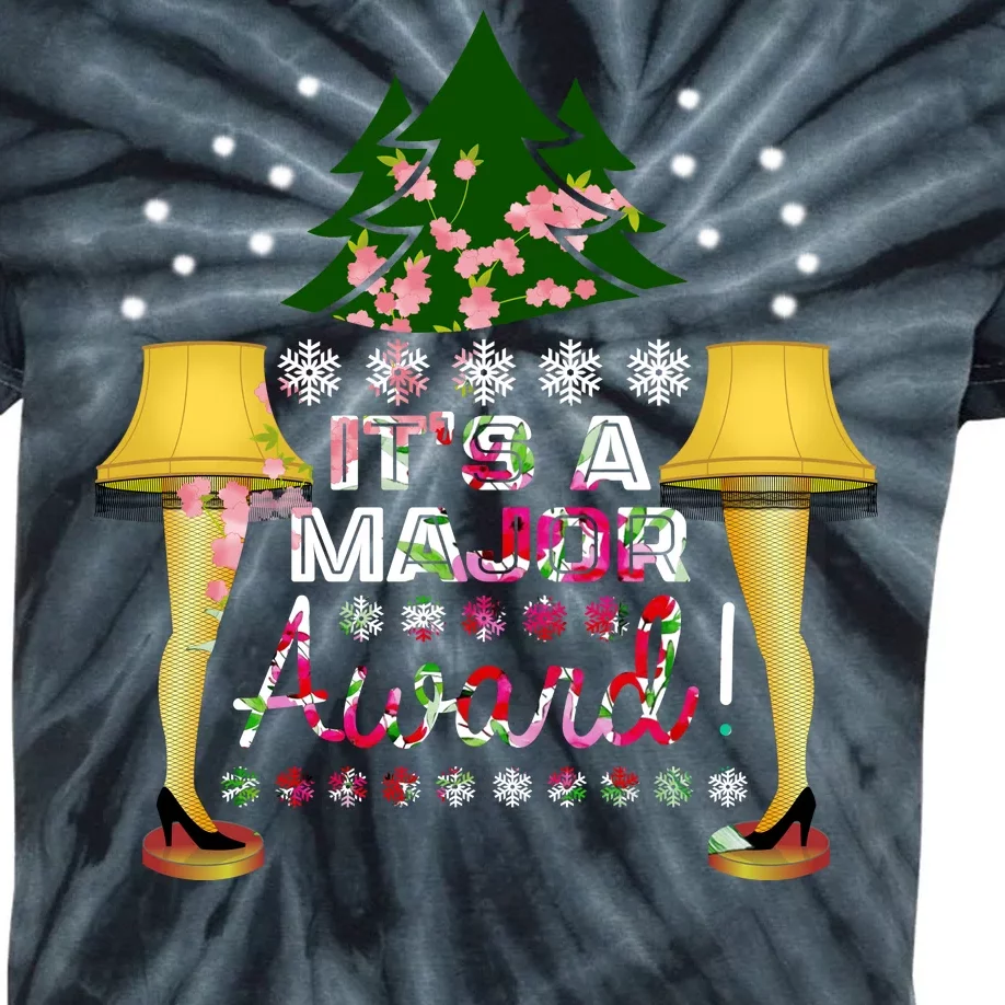 It's A Major Award Funny Christmas Fragile Lamp Leg Kids Tie-Dye T-Shirt