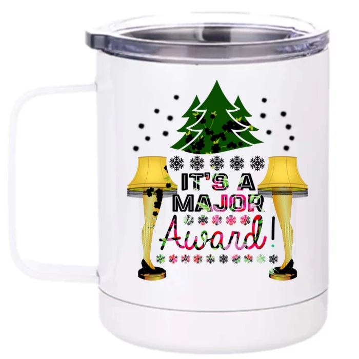 It's A Major Award Funny Christmas Fragile Lamp Leg Front & Back 12oz Stainless Steel Tumbler Cup