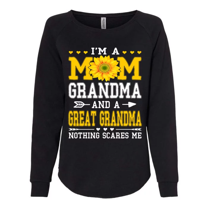 IM A Mom Grandma Great Grandma MotherS Day Sunflower Great Gift Womens California Wash Sweatshirt