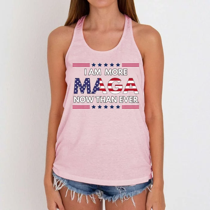 I Am More Maga Now Than Ever Trump Supporters American Women's Knotted Racerback Tank