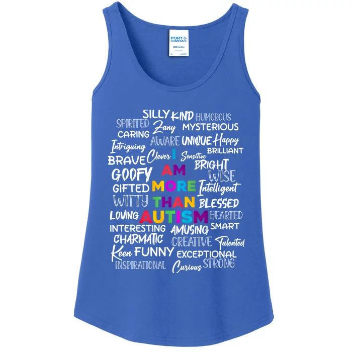 I Am More Than Autism Support Autism Awareness Cool Gift Ladies Essential Tank