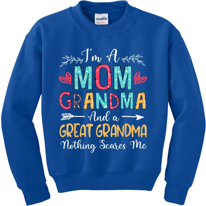 Im A Mom Grandma And A Great Grandma Mothers Day 2024 Kids Sweatshirt