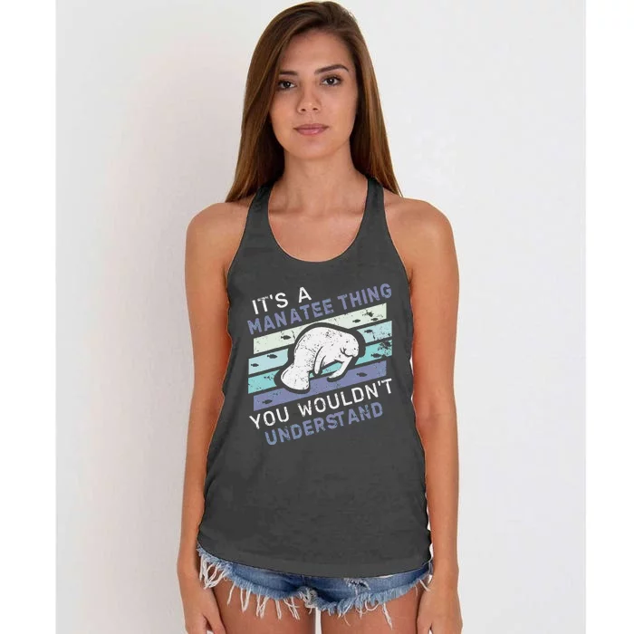 ItS A Manatee Thing You WouldnT Understand Retro Manatees Women's Knotted Racerback Tank