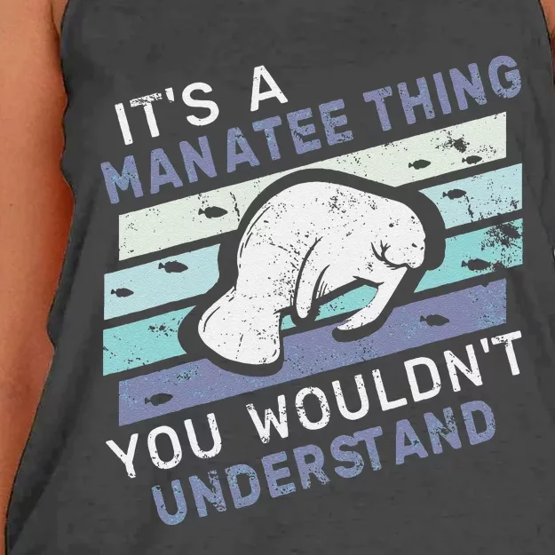 ItS A Manatee Thing You WouldnT Understand Retro Manatees Women's Knotted Racerback Tank