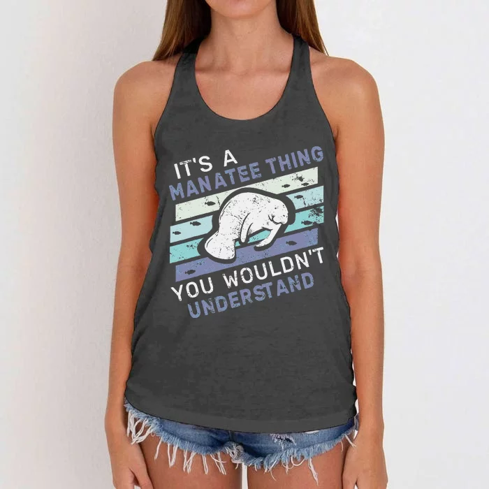 ItS A Manatee Thing You WouldnT Understand Retro Manatees Women's Knotted Racerback Tank