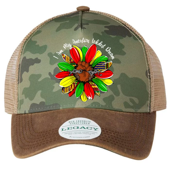 I Am My Ancestors Wildest Dream Sunflower Black History Gift Legacy Tie Dye Trucker Hat