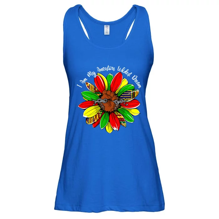 I Am My Ancestors Wildest Dream Sunflower Black History Gift Ladies Essential Flowy Tank