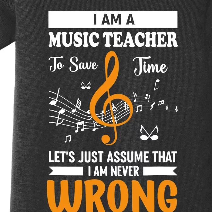 I'm A Music Teacher Music Note Notes Baby Bodysuit