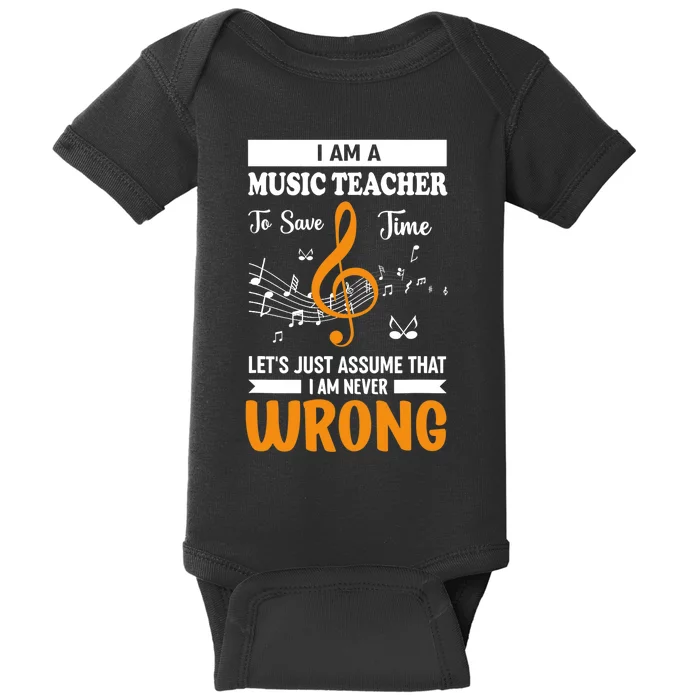 I'm A Music Teacher Music Note Notes Baby Bodysuit