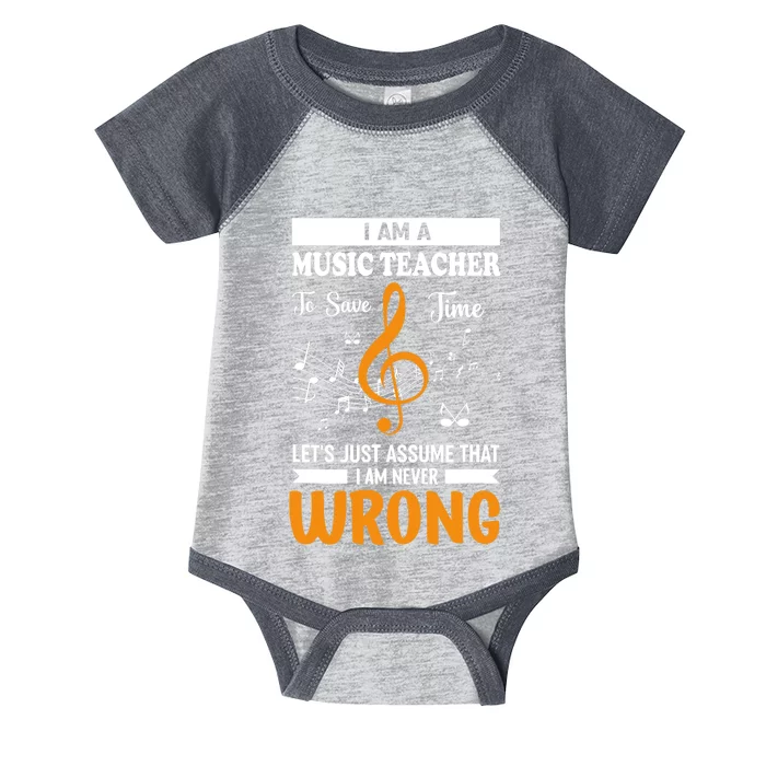 I'm A Music Teacher Music Note Notes Infant Baby Jersey Bodysuit