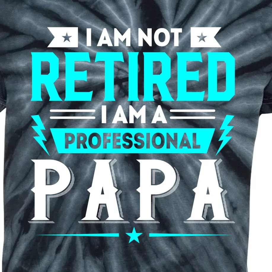 I Am Not Retaired I Am Professional Papa Kids Tie-Dye T-Shirt