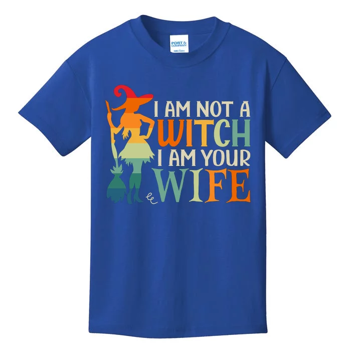 I Am Not Witch I Am Your Wife Halloween Costume Design Gift Kids T-Shirt