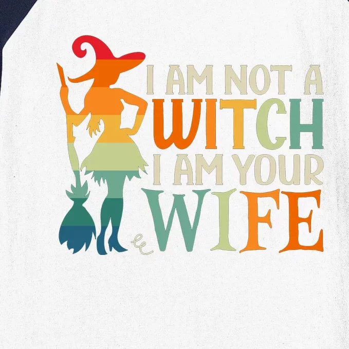 I Am Not Witch I Am Your Wife Halloween Costume Design Gift Baseball Sleeve Shirt