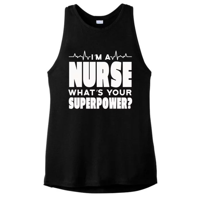 I'm A Nurse What's Your Superpower Ladies Tri-Blend Wicking Tank