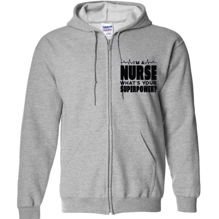 I'm A Nurse What's Your Superpower Full Zip Hoodie