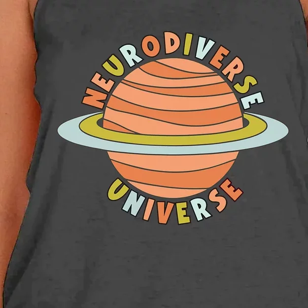 ItS A Neurodiverse Universe Neurodiversity Is Beautiful Women's Knotted Racerback Tank