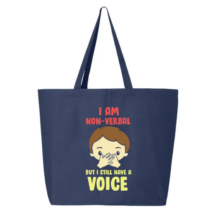 I Am Non Verbal Autistic Autism Awareness 25L Jumbo Tote