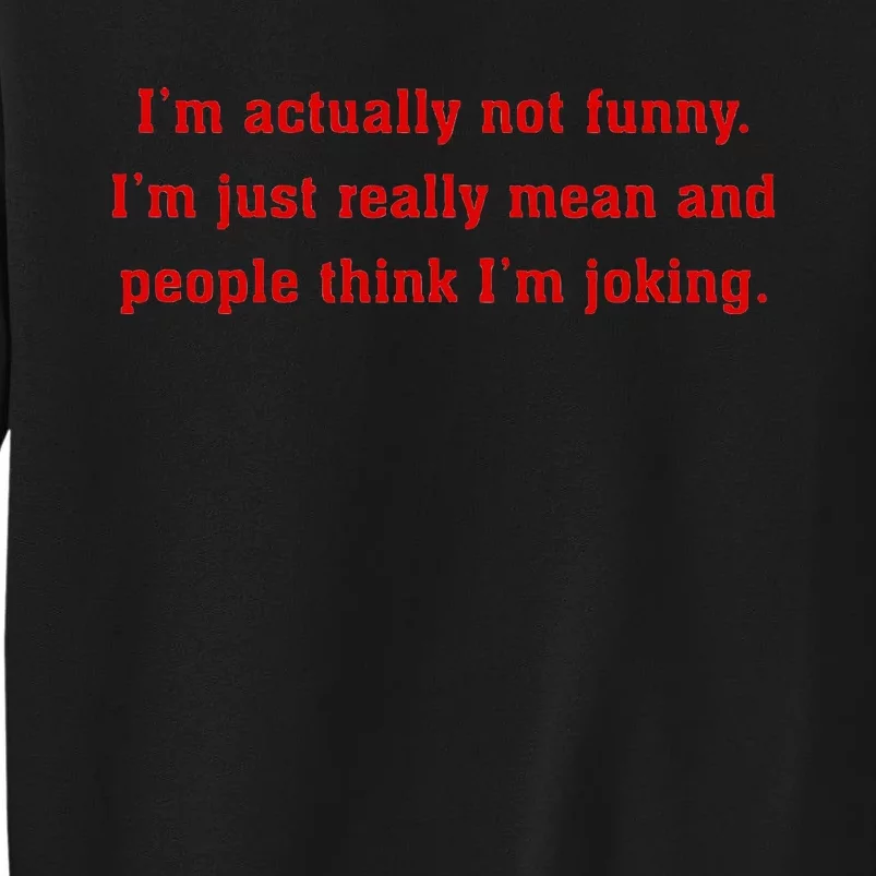 IM Actually Not Funny IM Just Mean And People Think Joking Sweatshirt