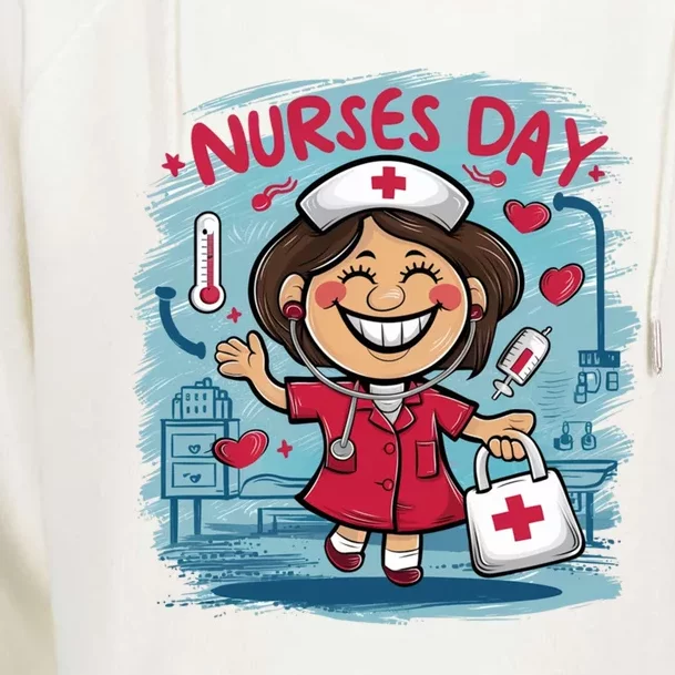 International And National Nurses Day Happy Nurses Day Cute Gift Womens Funnel Neck Pullover Hood