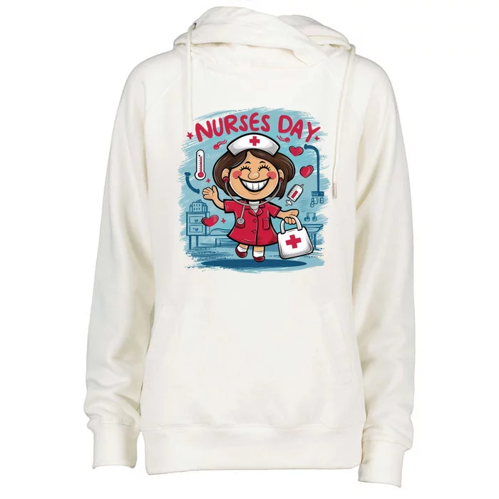 International And National Nurses Day Happy Nurses Day Cute Gift Womens Funnel Neck Pullover Hood