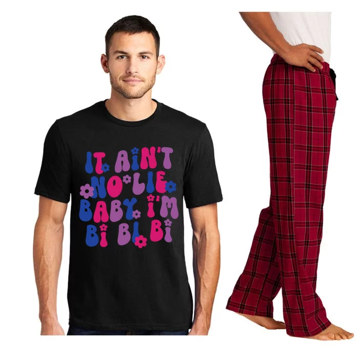 It Aint No Lie Funny Bisexual Pride Lgbt Retro Wavy Flowers Gift Pajama Set