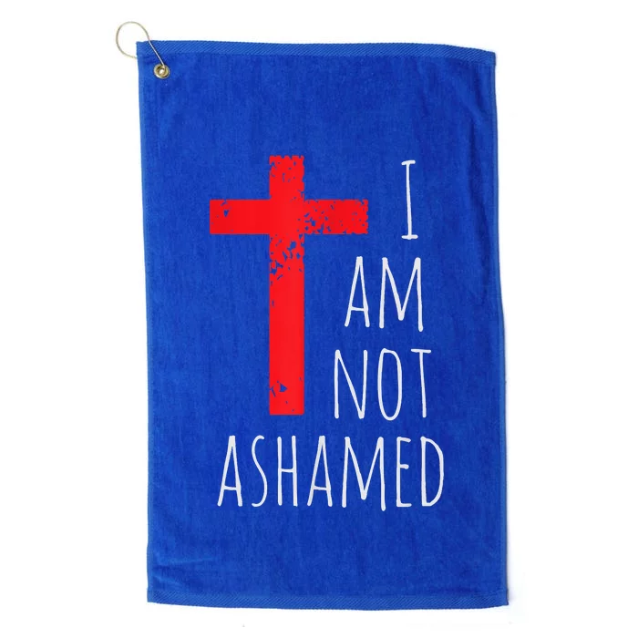 I Am Not Ashamed Big Red Cross Silhouette Image Gospel Platinum Collection Golf Towel