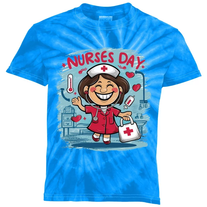 International And National Nurses Day Happy Nurses Day Gift Kids Tie-Dye T-Shirt