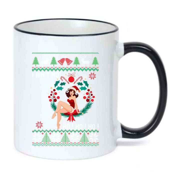 I Ain't No Ho Ho Ho Ugly Sweater Christmas Family Matching Gift Black Color Changing Mug