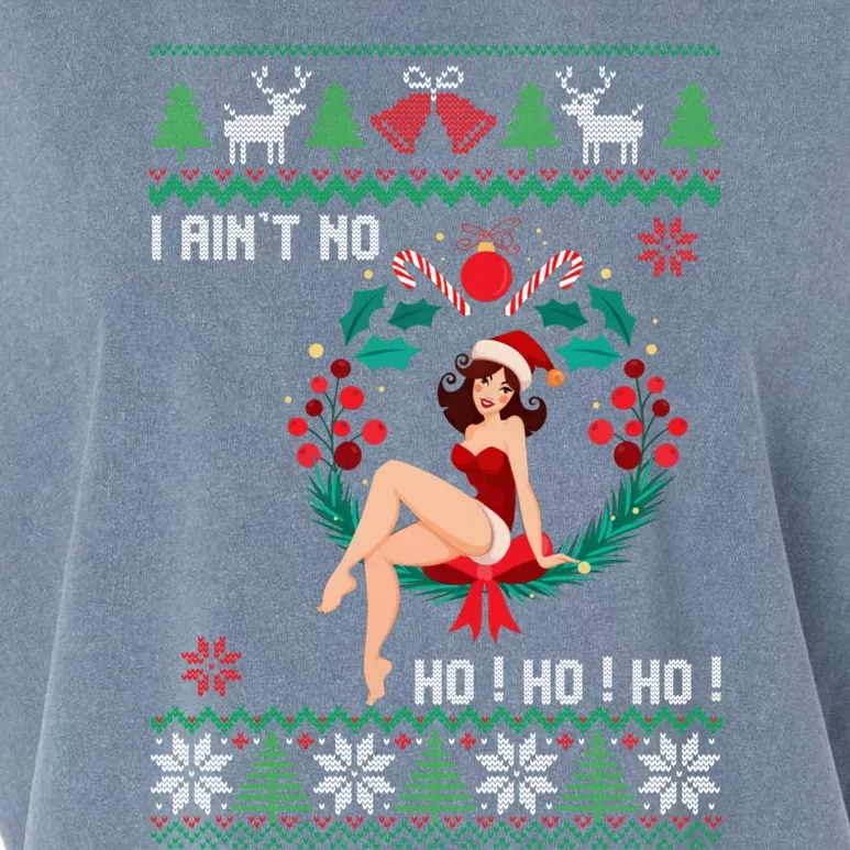 I Ain't No Ho Ho Ho Ugly Sweater Christmas Family Matching Gift Garment-Dyed Women's Muscle Tee