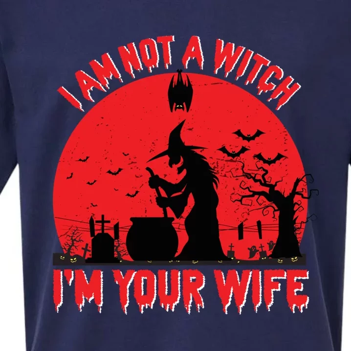 I Am Not Witch I M Your Wife Happy Halloween Gift Sueded Cloud Jersey T-Shirt