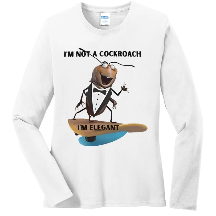 I Am Not A Cockroach Elegant Worm Ladies Long Sleeve Shirt