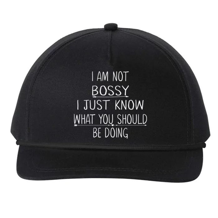 I Am Not Bossy I Just Know What You Should Be Doing Funny Snapback Five-Panel Rope Hat