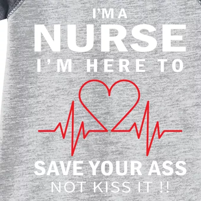 I'm A Nurse I'm Here To Save Your Ass Not Kiss It Infant Baby Jersey Bodysuit