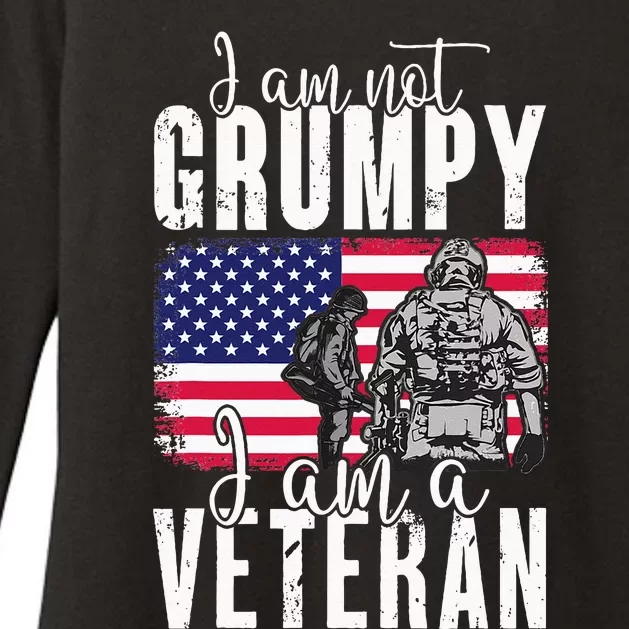 I Am Not Grumpy I Am A Veteran Patriotic Veteran Humor Womens CVC Long Sleeve Shirt